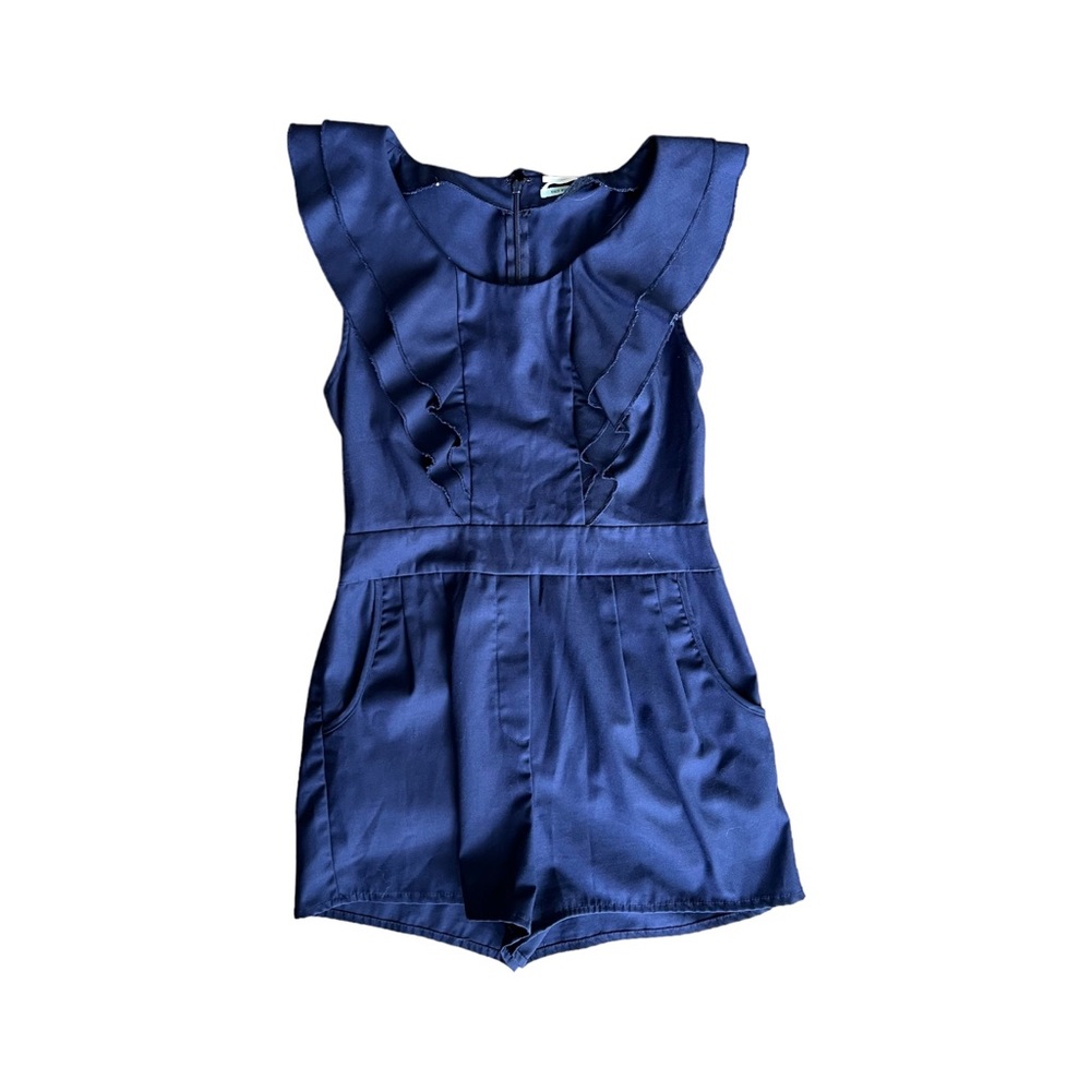 Kimchi Blue navy short romper with v neck top and fridge size 4